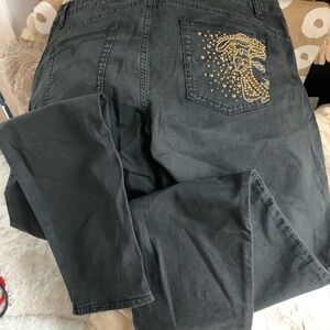 Versace Black Skinny Jeans with Gold Detail
